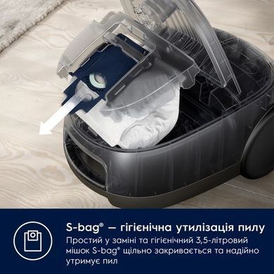 Пилосос Electrolux мішковий, 750Вт, 3.5л, HEPA12, s-bag, 3 насадки, зелений (EB61C1OG) [15652]