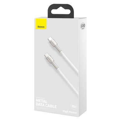 Кабель Baseus Cafule Series Metal Data Cable Type-C to Type-C 100W 1m White (CATJK-C02) [805241]