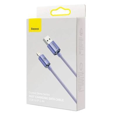 Кабель Baseus Crystal Shine Series Fast Charging Data Cable USB to iP 2.4A 1.2m Purple (CAJY000005) [802364]