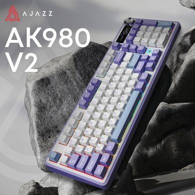 Клавіатура бездротова Ajazz AK980 V2 Gift Switch V2 White (AK980-V2-G-PWB) [618101]