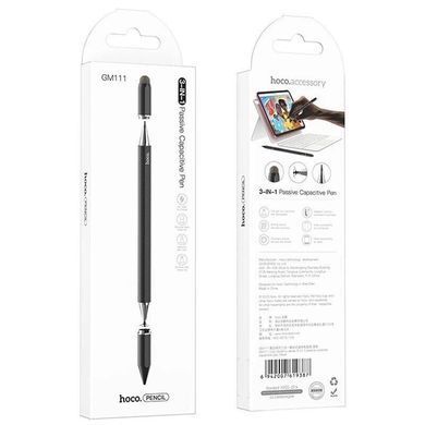 Стилус HOCO GM111 Cool dynamic series 3-in-1 passive universal capacitive pen Black (6942007619387) [803263]