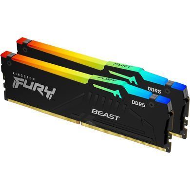 Пам'ять ПК Kingston DDR5 64GB KIT (32GBx2) 6000 FURY Beast RGB (KF560C36BBE2AK2-64) [107988]