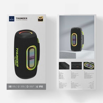 Портативна колонка WIWU 40W Thunder Wireless Speaker H7 Black (6976975615805) [806595]