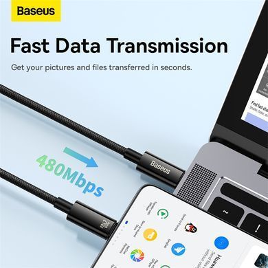Кабель Baseus Tungsten Gold Fast Charging Data Cable Type-C to Type-C 240W 3m Black (CAWJ040201) [806507]