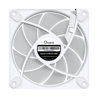 Корпусний вентилятор 120MM GAMMA F12 ELITE WH ARGB OCYPUS (GAMMA-F12-WH1AM00E-GL) [502907]