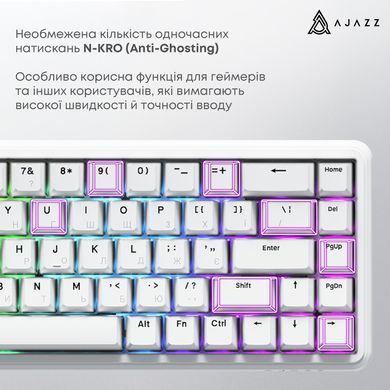 Клавіатура Ajazz AK680 Max Magnetic Switch White (AK680-WM-W-A) [612714]