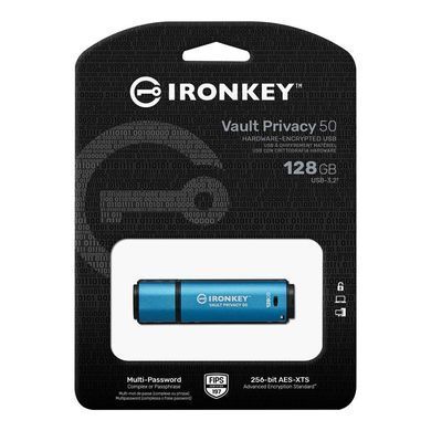 Флеш-накопичувач USB3.2 128GB Kingston IronKey Vault Privacy 50 Type-A Blue (IKVP50/128GB) [607316]