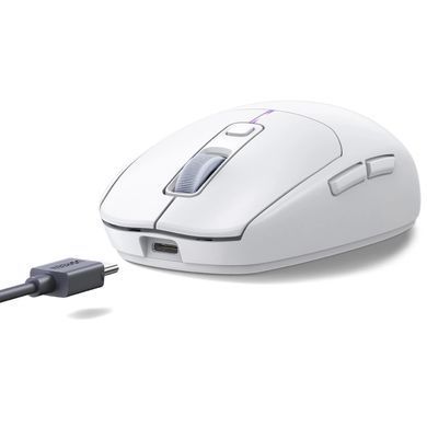 Мишка ігрова UGREEN 2.4GHz MU103, бездротова + Bluetooth, 5000dpi., 6кн., Біла (15629) [401306]