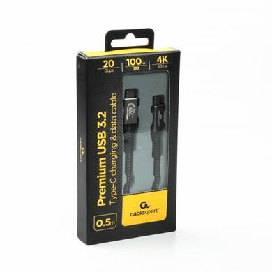 Кабель Cablexpert USB Type-C - USB Type-C (M/М), 100 Вт, 0.5 м, чорний (CCBP-USB3-CMCM100-0.5M) [619898]