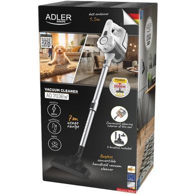 Порохотяг Adler AD 7036w контейнерний/ 800Вт/ 1.5л/ білий (AD7036W) [401626]
