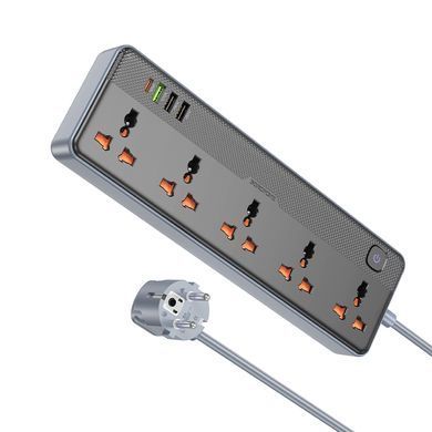 Мережевий подовжувач BOROFONE BAC5A Lord 5 position socket(PD20W/1C3A)(EU) Black (6941991111501) [802781]