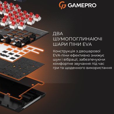 Клавіатура GamePro Genesis Metallic Outemu Red Swithes USB Black (MK144B) [615508]