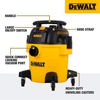 Пилосос професійний DeWalt 1050Вт 15кПа контейнер 20л 6.2кг (DXV20PC) [110193]