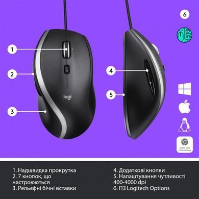 Миша Logitech Advanced Corded M500s Black (910-005784) [606411]