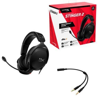 Гарнітура ігрова HyperX Cloud Stinger 2, mini-jack/dual 3.5мм, 2м/0.15м, чорний (519T1AA) [107303]