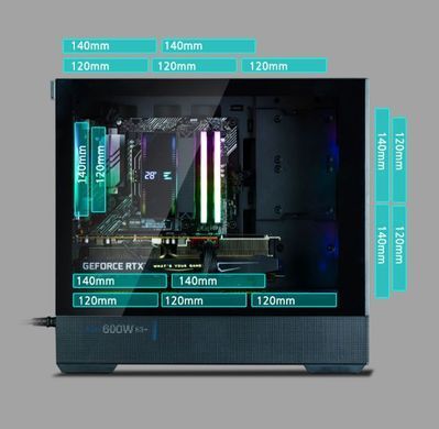 Корпус Zalman P30 Air без БЖ, 1xUSB3.0, 1xUSBType-C, 3x140мм ARGB, VGA 392мм, LCS ready, TG Side Panel, mATX, чорний (P30AIRBLACK) [111329]
