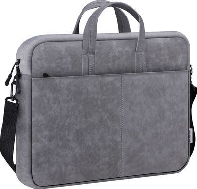 Сумка для ноутбука 15.6'' Defender Solid PU шкіра, кишеня, сіра (26088) [401012]