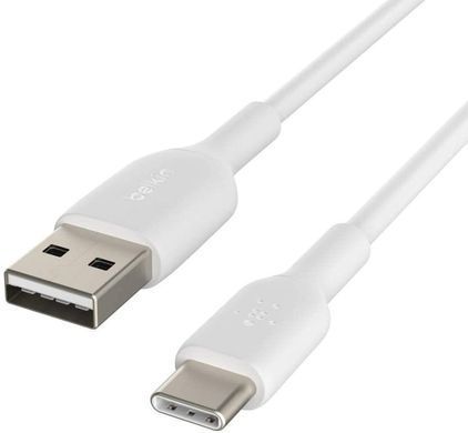 Кабель USB-A > USB-C заряджання/синхронізації Belkin 2м, 15Вт, Type-C, PVC, білий (CAB001BT2MWH) [108501]
