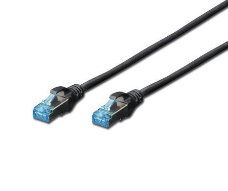 Патч-корд DIGITUS CAT 5e SF-UTP, 1м, AWG 26/7, Cu, PVC, чорний (DK-1531-010/BL) [109774]