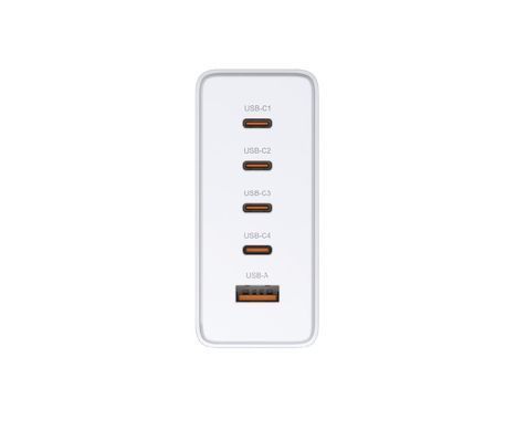 Зарядний пристрій мережевий D-Link 240Вт GaN 4хUSB-С, 1xUSB-A, білий (DCF-241) [111309]