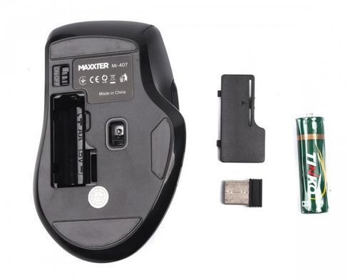 Миша бездротова Maxxter Black (Mr-407) [608510]