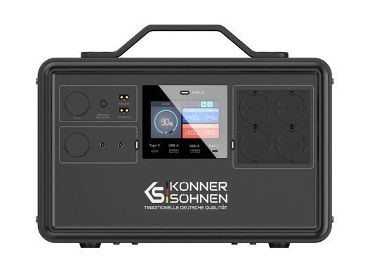 Портативна електростанція Konner&Sohnen KS 2400PS, 2400Вт, 2240Вт/год, LifePo4, Bluetooth, UPS, 25.9кг (KS2400PS) [114055]