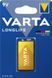 Батарейка Varta Longlife лужна 6LR61(6LF22, MN1604, MX1604,Крона) блістер, 1 шт (04122101411) [113343], фото 1