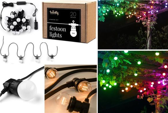 Гірлянда Smart LED Twinkly Festoon RGB 20 (TWF020STP-BEU)