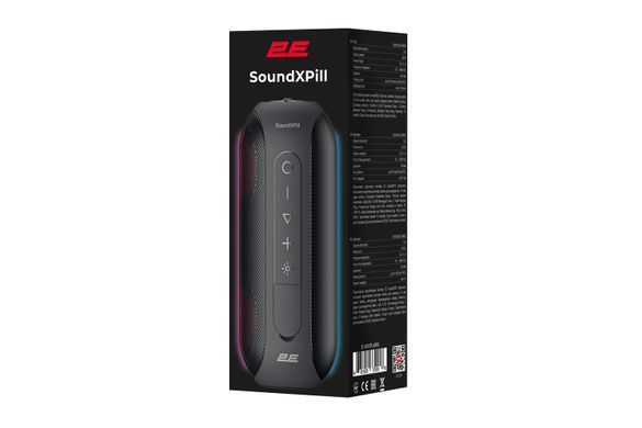 Портативна акустична система 2E SoundXPill 30Вт, ВТ 5.0, MP3, TWS, RGB, IPX7, Чорний (2E-BSSXPLLWBK) [113293]