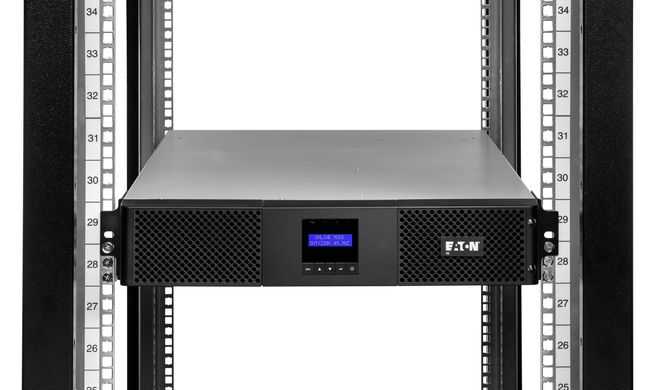 Eaton Джерело безперебійного живлення 9E, 1000VA/900W, RM 2U, LCD, USB, RS232, 4xC13 (9E1000IR)