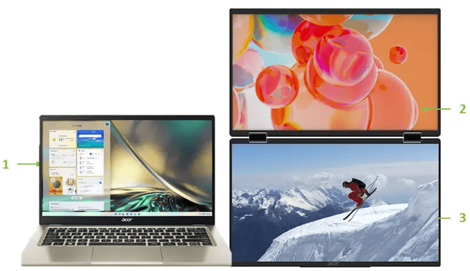 Монiтор 18.5" Acer Dual Portable PD193QTEbmiuux (UM.XP3EE.E09) [204277]