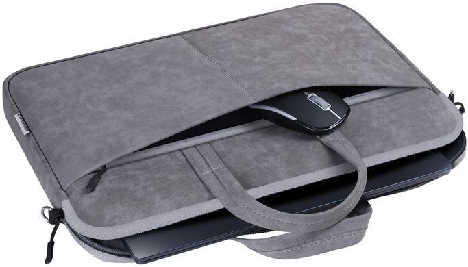 Сумка для ноутбука 15.6'' Defender Solid PU шкіра, кишеня, сіра (26088) [401012]