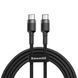 Кабель Baseus Cafule PD2.0 60W flash charging USB cableType-C-Type-C (20V 3A)2M Gray+Black (CATKLF-HG1) [803729], фото 1