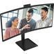 Монітор TFT 34" AOC, WQHD, VA, 120Гц, вигн., 2xHDMI, DP, USB-C, RJ-45, USB-hub,cam,HAS, кол.,чорний (CU34E4CW) [404404], фото 2