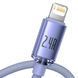 Кабель Baseus Crystal Shine Series Fast Charging Data Cable USB to iP 2.4A 1.2m Purple (CAJY000005) [802364], фото 3
