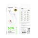 Кабель BOROFONE BX115 Lotto 60W silicone charging data cable C to C White (6941991119699) [805694], фото 2