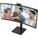 Монітор TFT 34" AOC, WQHD, VA, 120Гц, вигн., 2xHDMI, DP, USB-C, RJ-45, USB-hub,cam,HAS, кол.,чорний (CU34E4CW) [404404], фото 3