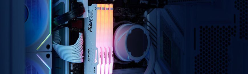 Пам'ять ПК Kingston DDR5 64GB KIT (32GBx2) 6000 FURY Beast RGB (KF560C36BBE2AK2-64) [107988]