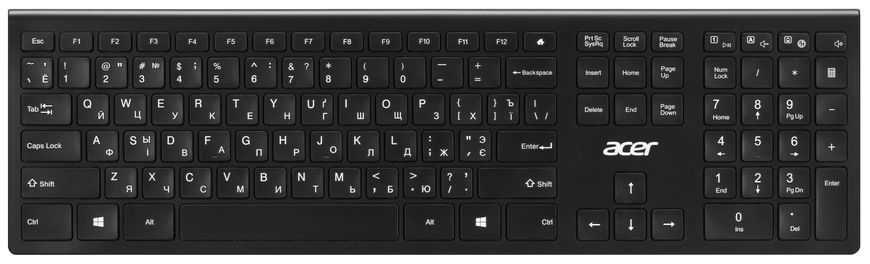 Клавіатура мембранна Acer OKR020, 109key, WL, EN/UKR/RU,чорний (ZL.KBDEE.011) [103593]