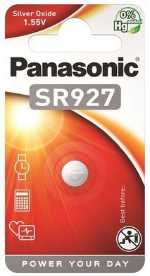 Батарейка Panasonic срібло-цинкова SR927(395, V395, D395) блістер, 1 шт. (SR-927EL/1B) [113393]