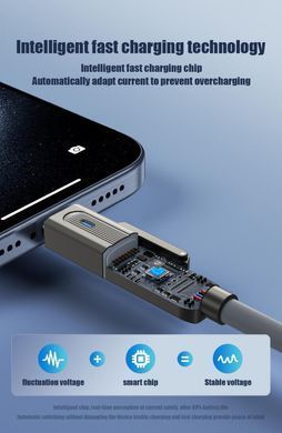 Кабель XO NB275 Zinc Alloy Silicone Type-C/USB-A to TYPE-C/Lightning - 4-in-1 - 60W - 1m Gray (NB275_4-in-1_Gray) [202516]