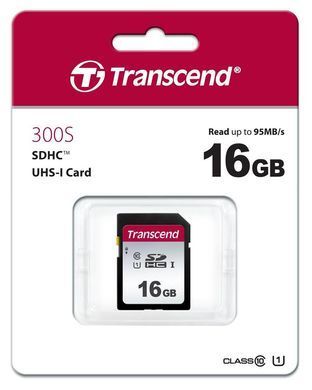 Карта пам'яті Transcend SD 16GB C10 UHS-I R95/W10MB/s (TS16GSDC300S) [108899]