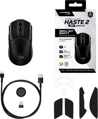 Миша HyperX Pulsefire Haste 2 mini, RGB, USB-A/WL/BT, чорний (7D388AA) [104094]