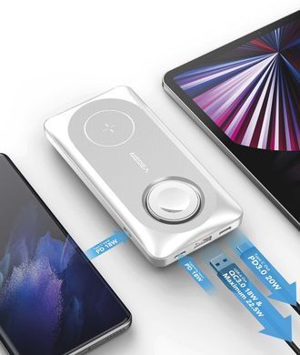 Портативний зарядний пристрій Yenkee YPB 510 - 10000 mAh PD 22,5W 3in1 Qi Wireless (White) (37000006) [201937]