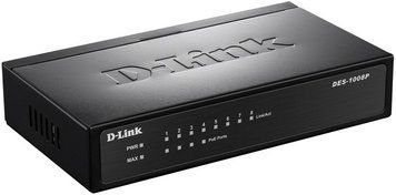 Комутатор D-Link 8xFE (4xFE PoE, 4xFE), 52W (DES-1008P) [14780]