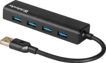 Хаб USB 3.0 -> 4xUSB 3.0 Black Defender (83204) [402583]