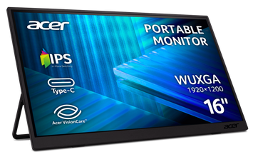 Монiтор 16" Acer PM161Wbmiuux Black (UM.ZP1EE.012) [203355]