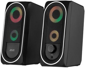 Акустична система 2E PCS234 RGB, 2.0, USB, Black (2E-PCS234BK) [114010]