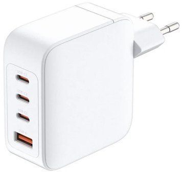Зарядний пристрій мережевий D-Link 140Вт GaN 3хUSB-С, 1xUSB-A, білий (DCF-141) [111310]