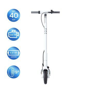 Електросамокат OKAI ES20-NEON White 9", 300(600)W, 9.8Ah, 40km, 25km\h, 20%, NFC, App, 16kg (ES20-W) [806690]